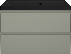 Style Line Тумба под раковину Манхэттен 80 Plus подвесная эмаль олива матовая – фотография-6